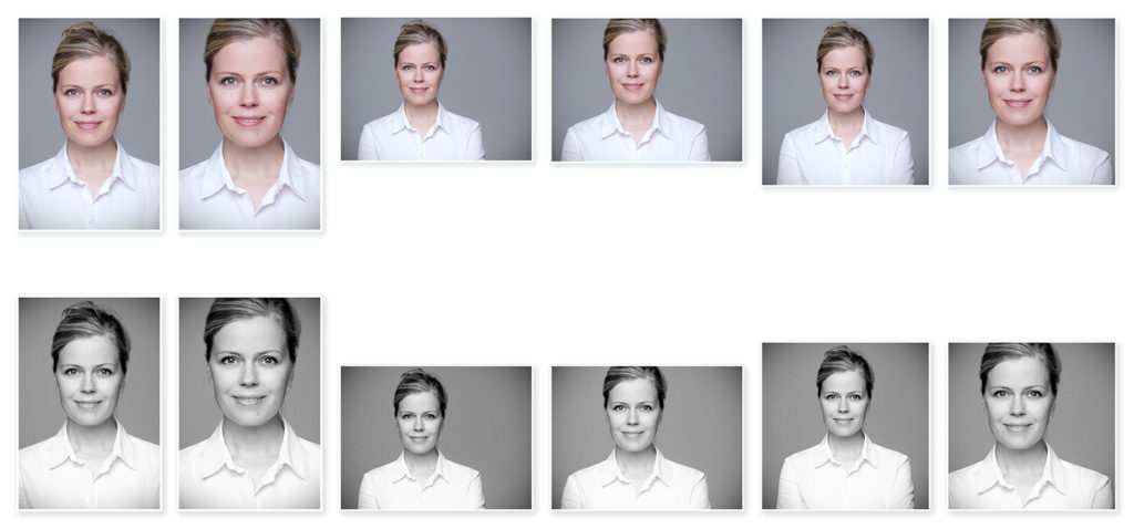 Bewerbungsfotos mehrere Ausschnitte in Farbe und schwarz-weiß Profilbild Dortmund