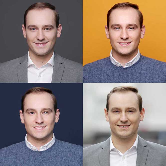 Bewerbungsfotos Dortmund Collage aus 4 verschiedenen Bildern
