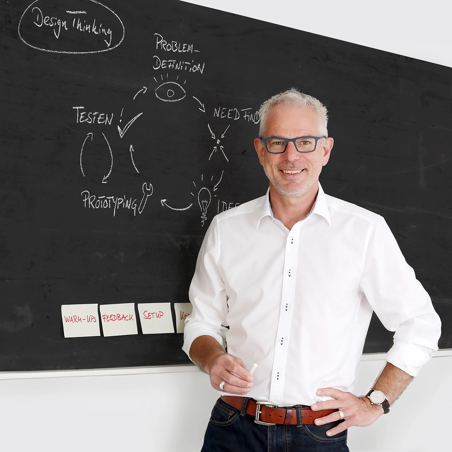 Businessfotos Headshot Mann vor Tafel Dortmund